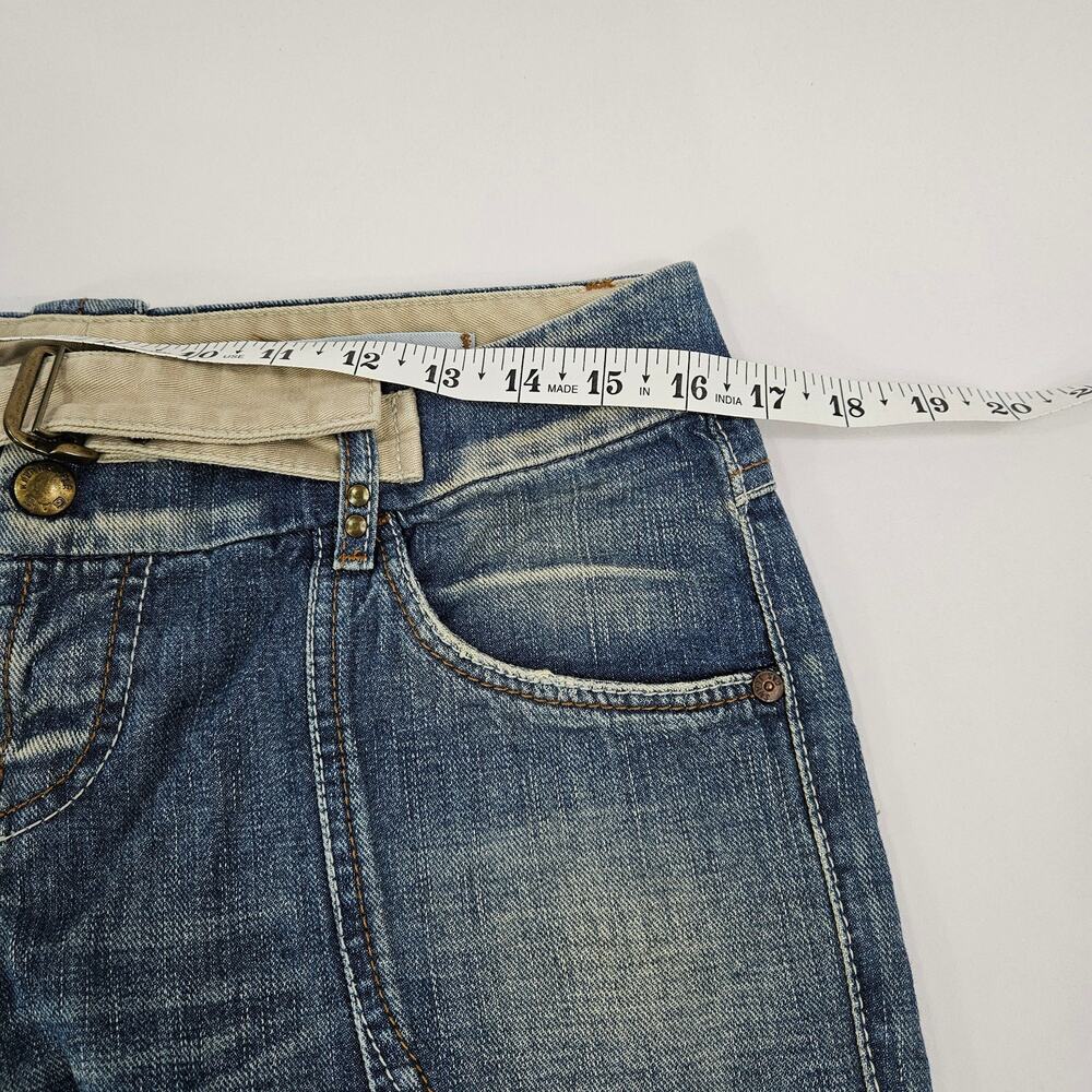 Vintage Low-Rise Jeans Euro GAS Cyber Y2K Twisted Stitch Distressed Denim - 30 - Picture 7 of 9